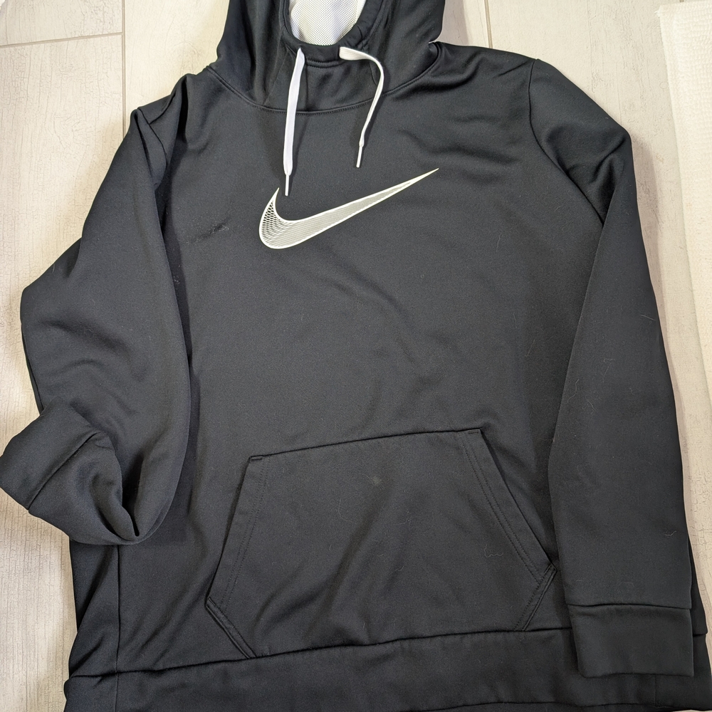 Nike Boy's Black Hoodie with Silver Swoosh
